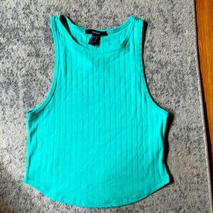 New Ribbed Cropped Tank Top green size medium